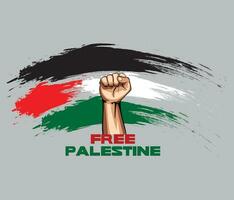 palestina flagga design med näve. fri palestina, fri quds vektor illustration