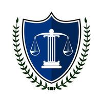 Gerechtigkeit Gesetz Logo Design Illustration vektor