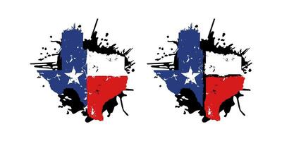 Texas Karte mit Flagge Grunge Design Illustration vektor