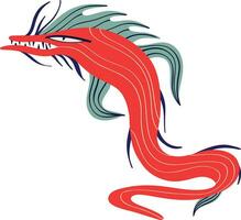 komisch süß rot Drachen Monster. cool Illustration im Kinder- Karikatur Stil vektor