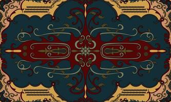 gränslös etnisk stam- mönster komplement persisk mattor med abstrakt blommig mönster. vektor