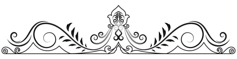 Blume Rand dekorativ Design Element Hochzeit Banner, Rahmen, Etiketten, schwarz Linien auf Weiß. vektor