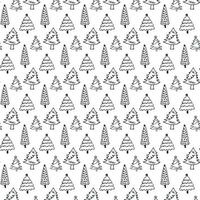Muster Winter, Weihnachten, nahtlos, mit Tanne Bäume, Gekritzel Stil. Muster auf das Swatch Tafel. vektor