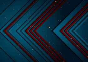 dunkel Blau und rot Technik Pfeile abstrakt geometrisch Hintergrund vektor