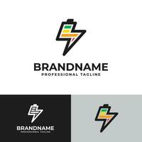 blixt batteri logotyp, lämplig för företag relaterad till blixt och batteri vektor