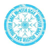 Winter Verkauf Gummi Briefmarke isoliert auf Weiß Hintergrund. Winter Rabatt und Winter Urlaub Verkauf drucken Briefmarke, Vektor Einkaufen Siegel Illustration