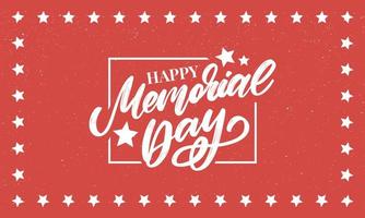 Happy Memorial Day - Sternenbanner Brief vektor