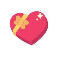 Herz geformt Geschenk Kasten. ein Box von Pralinen zu geben zu Ihre geliebt einer auf ihr Besondere Tag. vektor