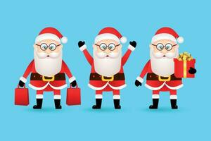 Weihnachten Sammlung von komisch Santa claus einstellen Gruppe vektor