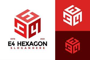 e Hexagon Logo Design Vektor Symbol Symbol Illustration