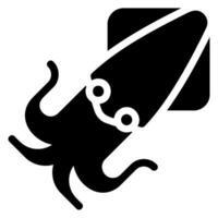 bläckfisk glyf ikon vektor