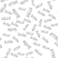hallo und hallo typografie muster. nahtlose Textur mit verschiedenen Arten von Wörtern hallo und hallo. Spaßhintergrund hallo und hallo für dein design. vektor