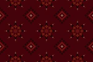 rot Kreuz Stich bunt geometrisch traditionell ethnisch Muster Ikat nahtlos Muster abstrakt Design zum Stoff drucken Stoff Kleid Teppich Vorhänge und Sarong aztekisch afrikanisch indisch indonesisch vektor