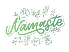 handgezeichnete Namaste-Schriftzug. indischer Gruß, hallo auf Hindi. stilvolle kursive handschrift, moderne kalligraphie. isolierte Vektor-Illustration. vektor