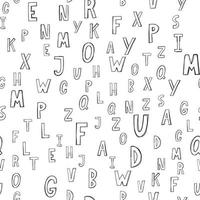nahtlose Grunge-Hintergrund - Alphabet Schriftart lustige Hand zeichnen Wörter vektor