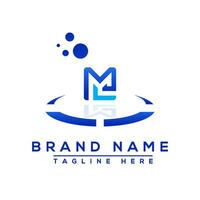 brev ml blå professionell logotyp för Allt typer av företag vektor