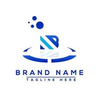 brev nb blå professionell logotyp för Allt typer av företag vektor