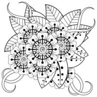 Mehndi Blume dekorative Ornament im ethnischen orientalischen Stil, Doodle Ornament, Umriss Hand zeichnen. Malbuchseite. vektor