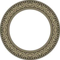 vektor runda guld och svart sömlös klassisk byzantine prydnad. oändlig cirkel, gräns, ram gammal Grekland, östra roman imperium. dekoration av de ryska ortodox kyrka