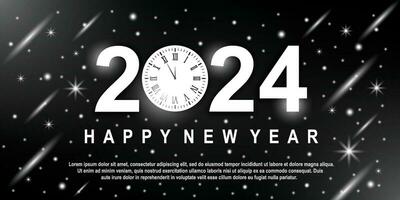 2024 glücklich Neu Jahr Hintergrund Design. Gruß Karten, Banner, Plakate. Vektor Illustrationen.