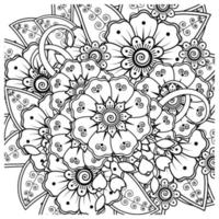 Mehndi Blume dekorative Ornament im ethnischen orientalischen Stil, Doodle Ornament, Umriss Hand zeichnen. Malbuchseite. vektor