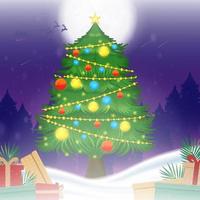 Weihnachtsbaum mit Geschenkbox-Konzept vektor