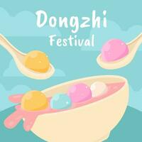 vektor dongzhi festival illustration i platt design stil