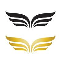 vingar guld och svart fågel logotyp vektor illustration mall