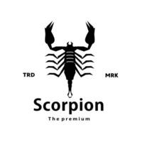 årgång retro hipster scorpion logotyp vektor översikt silhuett konst ikon