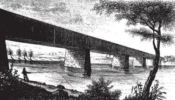 großartig Brücke, Jahrgang Illustration. vektor