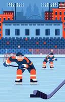 Hockeyspieler in Wachposition Hintergrund vektor