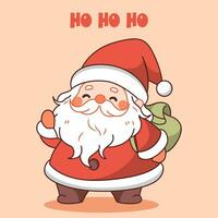 fröhlich Weihnachten, Santa claus mit Text ho ho ho. vektor
