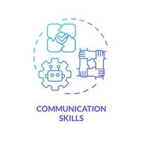 2d Gradient Kommunikation Kompetenzen Symbol, isoliert Vektor, ai Ingenieur kreativ dünn Linie Illustration vektor