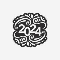 2024 Neu Jahr und Weihnachten Logo 2024 Nummer Design und Illustration vektor