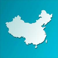 vektor isolerat förenklad illustration ikon med blå silhuett av Kina Karta. mörk blå bakgrund
