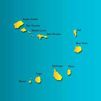 vektor isolerat förenklad illustration ikon med orange silhuett av cape verde Karta. mörk blå bakgrund