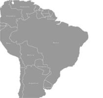 vektor modern isolerat illustration. förenklad politisk Karta av Brasilien och närmast stater, peru, colombia, venezuela, bolivia och andra. vit bakgrund av oceaner