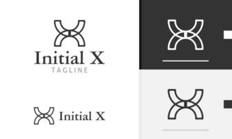 logotyp design ikon abstrakt geometrisk brev x med modern och tech stil, enkel första alfabet vektor
