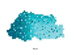Vektor isoliert geometrisch Illustration mit vereinfacht eisig Blau Silhouette von Bhutan Karte. Pixel Kunst Stil zum nft Vorlage. gepunktet Logo mit Gradient Textur zum Design auf Weiß Hintergrund