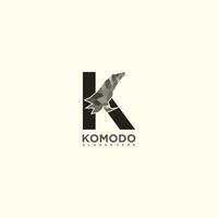 komodo Logo Design mit Brief k Konzept vektor