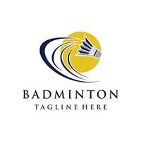 Badminton Verein Logo Design Vorlage isoliert auf Weiß Hintergrund Prämie Vektor