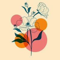 Blume Design mit geometrisch Formen. Vektor Illustration im ein minimalistisch Stil