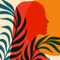 kvinna silhuett i profil. vektor illustration i en minimalistisk stil