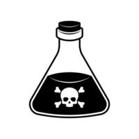 Flasche von vergiften Symbol isoliert.Glas Becherglas mit ein giftig flüssig. vektor
