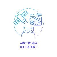 2d Gradient Arktis Meer Eis Umfang Symbol, einfach isoliert Vektor, Klima Metriken dünn Linie Illustration. vektor