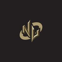 nv initialer begrepp logotyp professionell design esport gaming vektor