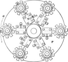 Erleichterung Mahlen Schneider Drehbank, Jahrgang Illustration. vektor