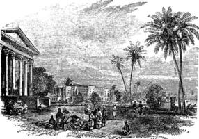 barackpore eller barackpur, i väst bengal, Indien, årgång gravyr 1890 vektor