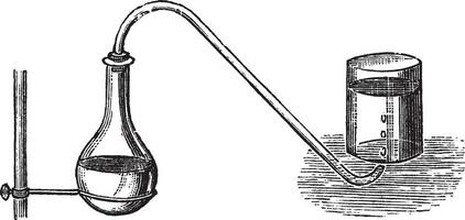 de produktion av syre förbi mangan dioxid diagram årgång gravyr vektor