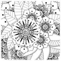 Mehndi Blume dekorative Ornament im ethnischen orientalischen Stil, Doodle Ornament, Umriss Hand zeichnen. Malbuchseite. vektor